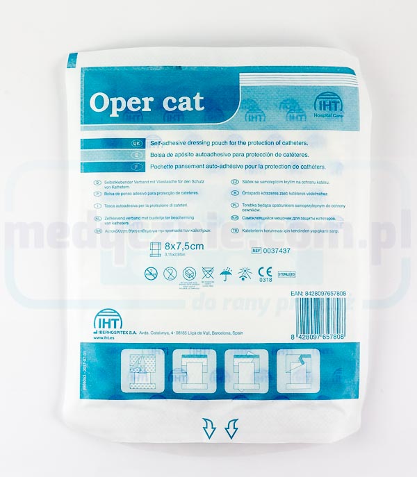 Oper Cat classic 8* 7,5cm Verband mit Tasche zur Befestigung von Kathetern (Vliesstoffversion)